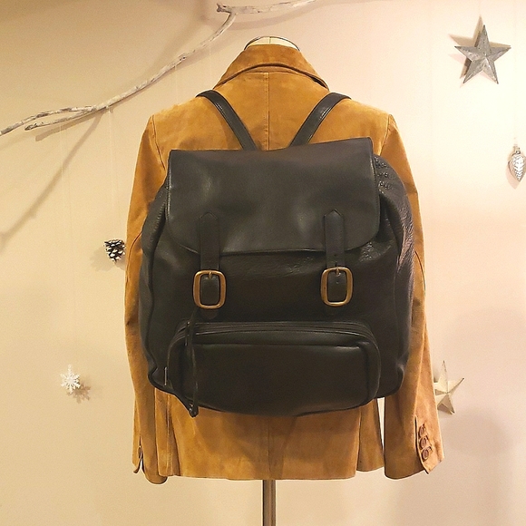 Barnstorm Leathers Toronto Other - Large Leather Knapsack Black/Cognac 18"x18"x5"